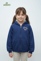 GIRLS HEART PRINT HOODIE - Smgarment's
